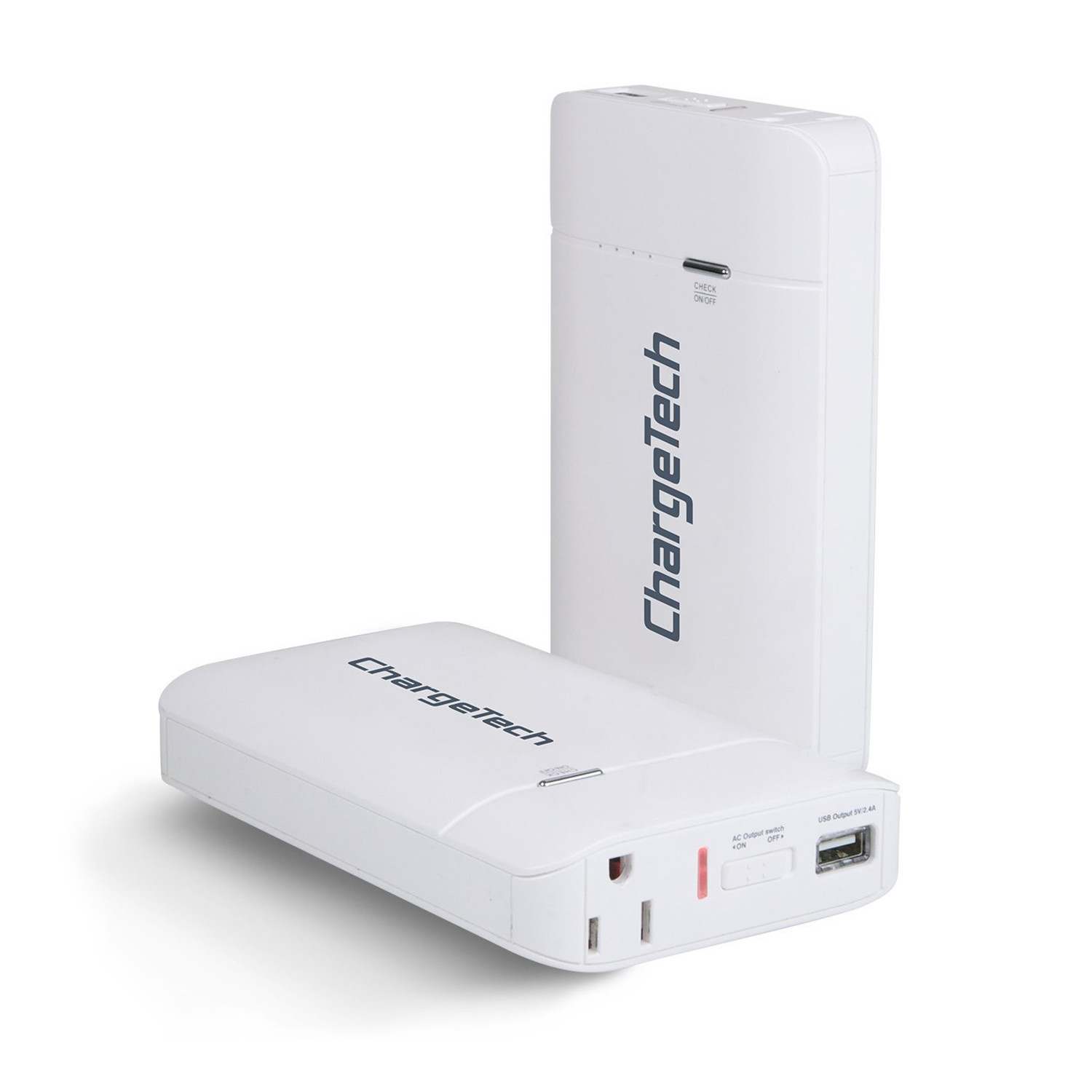 Small Portable Power Outlet // 12000mAh // White - ChargeTech - Touch