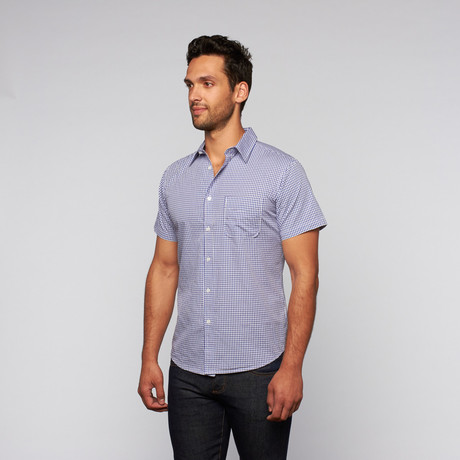 Standard Issue // Button Up Gingham Shirt // Blue (M)