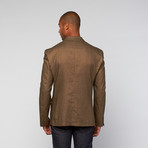 Daniel Hechter // Casual Washed Linen Jacket // Brown  (US: 40S)