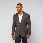 Tailored Wool Plaid Jacket // Charcoal (US: 40S)