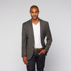 Tailored Wool Plaid Jacket // Charcoal (US: 42R)