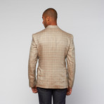 Tailored Linen Plaid Jacket // Light Brown (US: 42S)