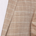 Tailored Linen Plaid Jacket // Light Brown (US: 38R)