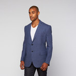 Tailored Linen Plaid Jacket // Blue (US: 38S)