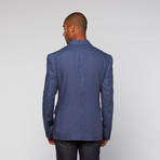 Tailored Linen Plaid Jacket // Blue (US: 40R)