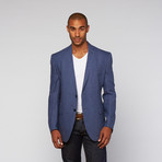 Tailored Linen Plaid Jacket // Blue (US: 40S)