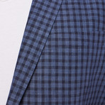 Tailored Linen Plaid Jacket // Blue (US: 44R)