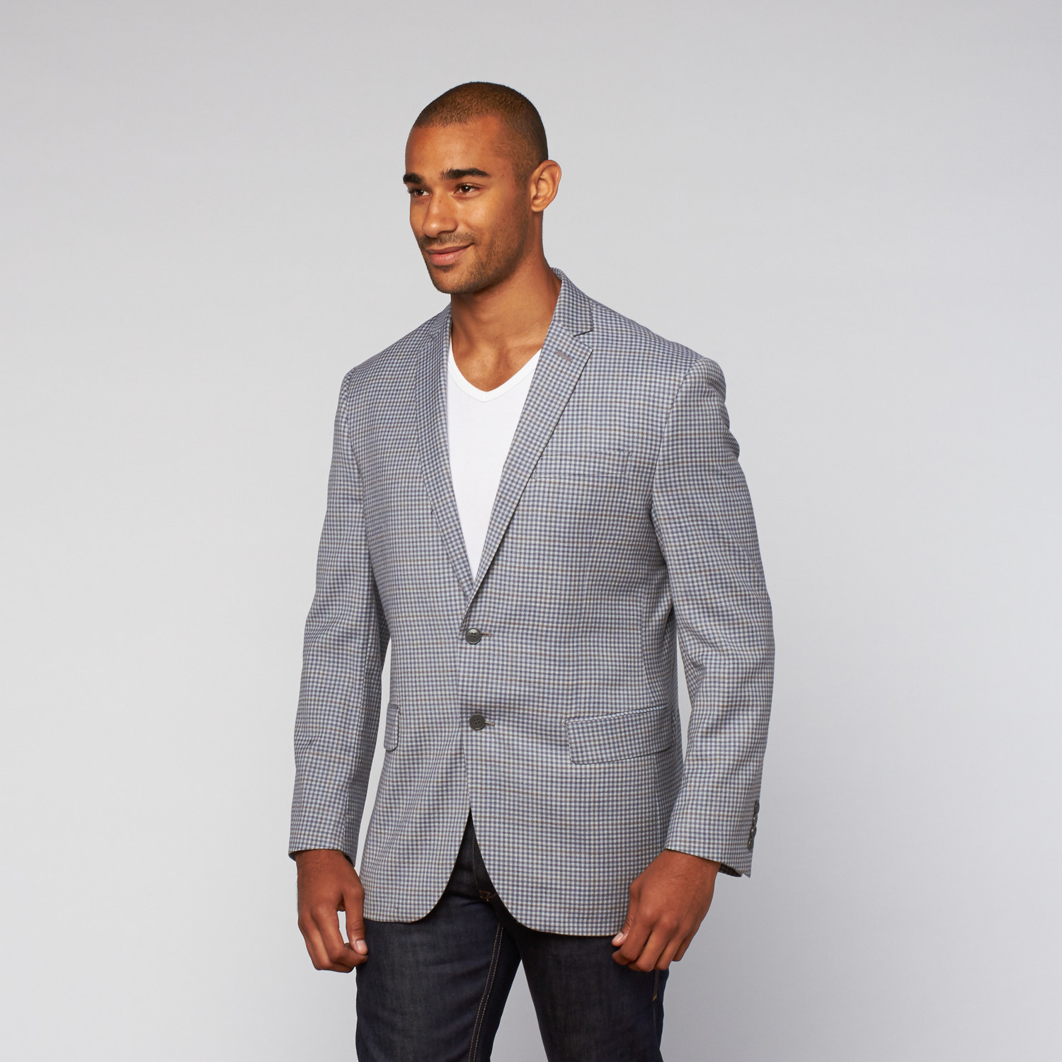 Tailored Wool Plaid Jacket // Light Blue (US: 52R) - Suiting Clearance ...