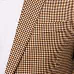 Daniel Hechter // Tailored Wool Plaid Jacket // Brown  (US: 40S)