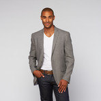 Daniel Hechter // Tailored Linen Plaid Jacket // Grey  (US: 44L)