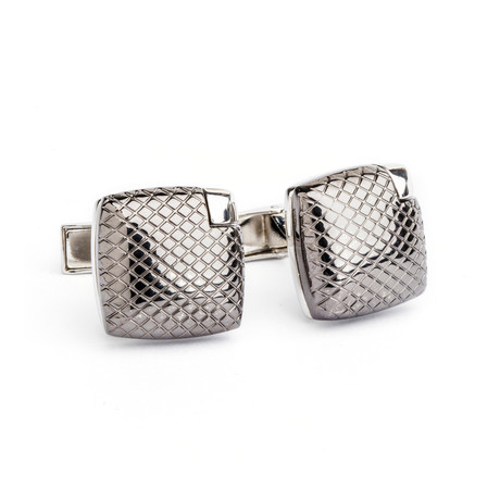 Black Textured Domed Cufflink