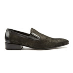 Pointed Toe Loafer // Black + Gold Streaks (Euro: 42)
