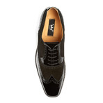Patent Leather + Suede Full Brogue // Black (Euro: 44)