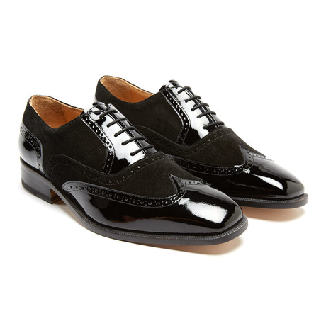 Patent Leather + Suede Full Brogue // Black (Euro: 40)