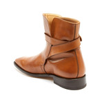 Ankle Strap Plain Toe Boot // Light Brown (Euro: 41)