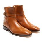 Ankle Strap Plain Toe Boot // Light Brown (Euro: 43)