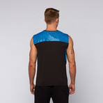 Falcon Tech Running Top // Black + Blue (XL)