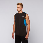 Falcon Tech Running Top // Black + Blue (XL)