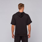 Alleycat French Terry Short-Sleeve Hoodie // Black (S)