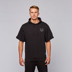 Alleycat French Terry Short-Sleeve Hoodie // Black (S)