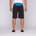 Falcon Tech Running Short // Black + Aqua (L)