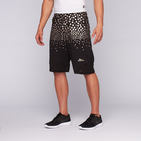 Stars Performance Short // Black + Gold (S)