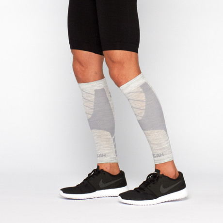 Wool Compression Leg Sleeves // Heather Silver (S)