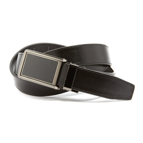 Full Grain Leather Belt // Onyx + Black Buckle