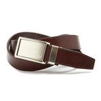 Full Grain Leather Belt // Cordovan + Winged Silver Buckle