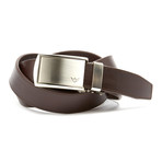 Full Grain Leather Belt // Espresso + Winged Silver Buckle