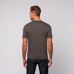 Color Siete // Striped T-Shirt // Asphalt + Optic White (M)
