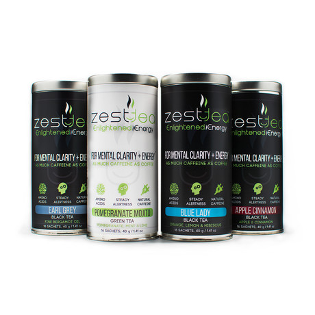 Zest Energy Tea Sampler // 6 Tins /15 Bags Per Tin