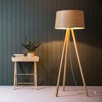 Helix Floor Light + Wooden Tripod Stand (Ash)