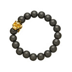 Bead Bracelet // Skull + Matte Hematite