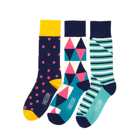 Optical Glacier Socks // Pack of 3