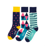 Optical Glacier Socks // Pack of 3