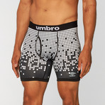 Falling Tile Print Performance Boxer Brief // White + Black (Small)