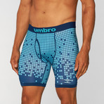 Falling Tile Print Performance Boxer Brief // Turquoise + Navy (Small)