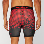 Falling Tile Print Performance Boxer Brief // Red + Black (Small)