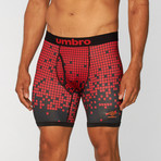 Falling Tile Print Performance Boxer Brief // Red + Black (Small)