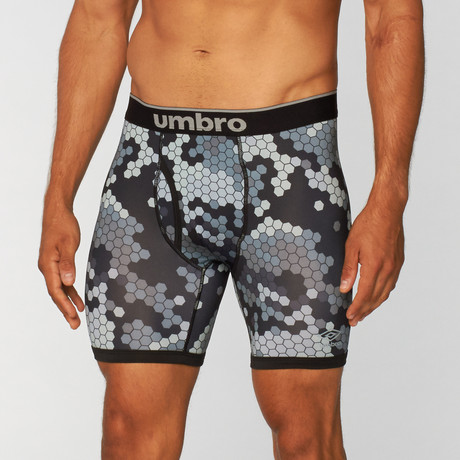 Umbro // Camo Hexagon Print Performance Boxer Brief // Black (S)