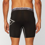 Umbro // Digi Logo Stripe Print Performance Boxer Brief // Black + Grey (S)