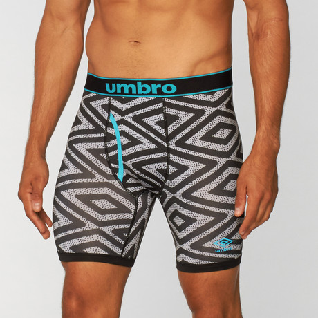 Umbro // Caution Print Performance Boxer Brief // Grey + Black (S)