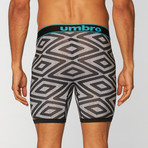 Umbro // Caution Print Performance Boxer Brief // Grey + Black (S)