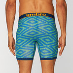 Umbro // Caution Print Performance Boxer Brief // Green + Blue (S)