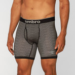 Geo Diamond Print Performance Boxer Brief // Black + Grey (Small)