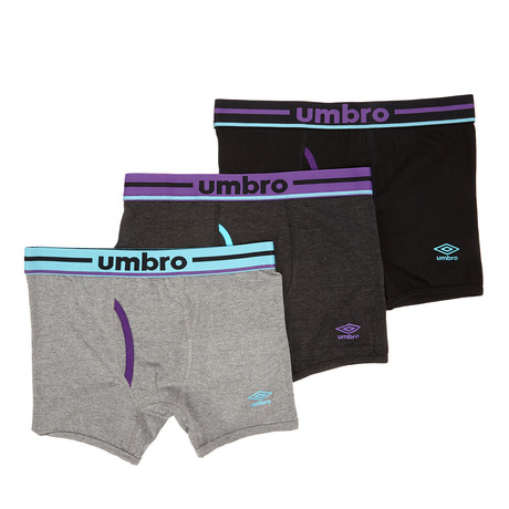 Umbro // Basic Boxer Briefs // Neutral + Blue // Pack of 3 (S)