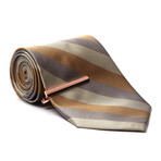 Tie + Tie Bar // Slate + Rose Gold