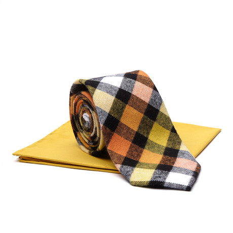 Tie + Pocket Square Combo // Orange + Yellow