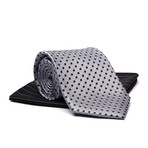 Tie + Pocket Square Combo // Grey + Black